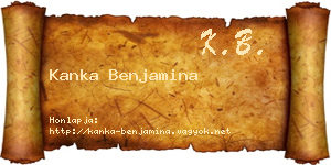 Kanka Benjamina névjegykártya